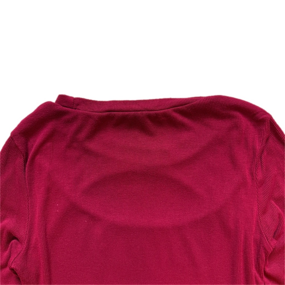 Lulus Burgundy Cutout Long Sleeve Top - Size Small! - Picture 7 of 7